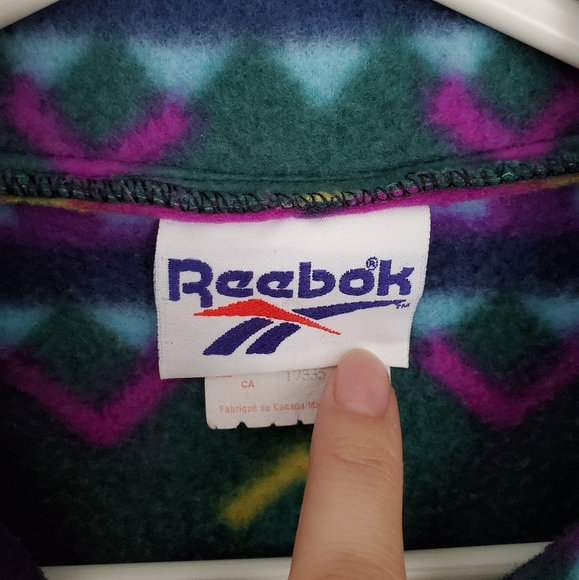 Vintage Reebok GUC Colourful Fleece Jacket - Picture 2 of 8